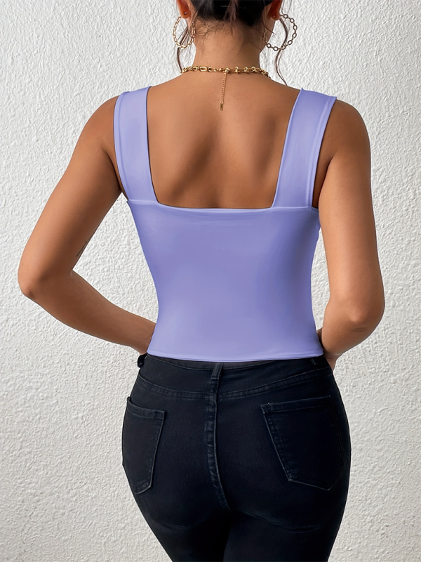 Wide Shoulder Strap Sexy Slim Hot Girl Sleeveless Camisole Top