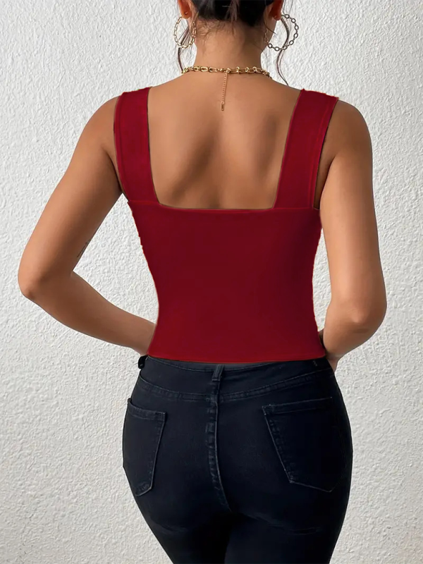 Wide Shoulder Strap Sexy Slim Hot Girl Sleeveless Camisole Top