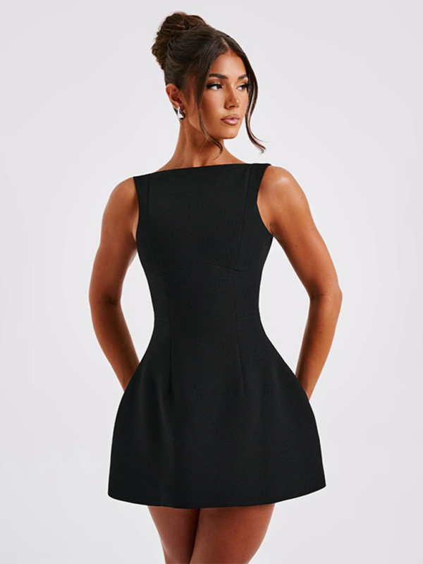 Sexy Slim Backless Tank Top Basic Mini Dress