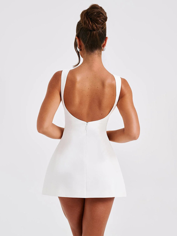 Sexy Slim Backless Tank Top Basic Mini Dress