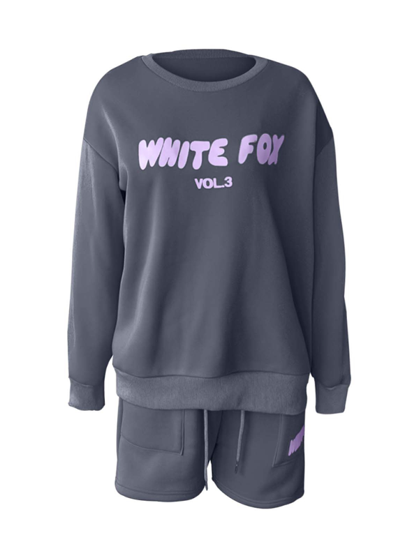 Street Style White Fox "Vol 3" Sweatshirt & Sweatpants Sweater Set