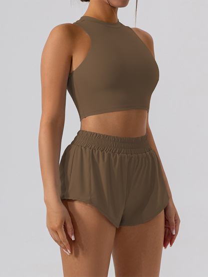 Cropped Tank Top & High Leg Short Set