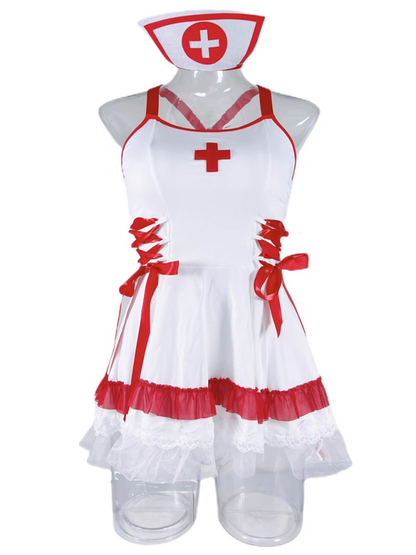 Nurse Uniform Sexy Erotic Lingerie Halter Dress