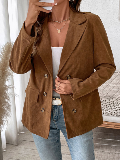 Vintage Lapel Collar Corduroy Blazer
