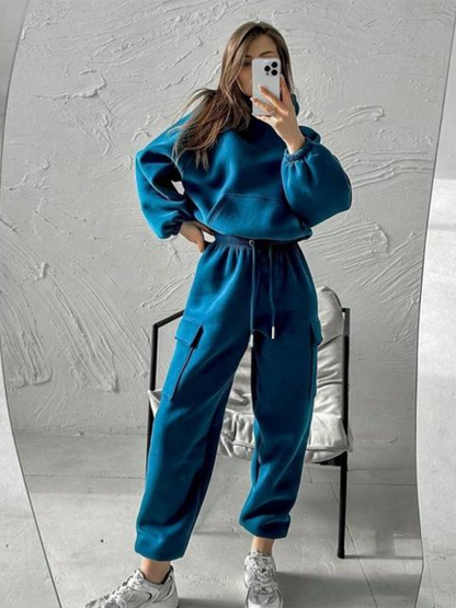 Fashion Sports Casual Hoodie & Sweatpant Set