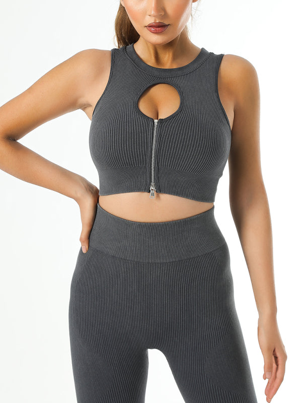 Zipper Yoga Sport Tank Top