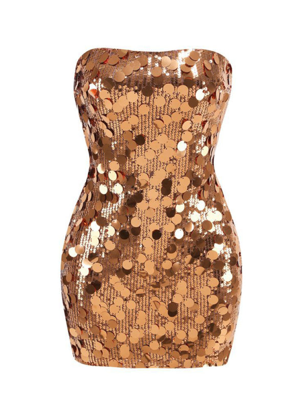 Sexy Tube Top Sequin Mini Party Dress