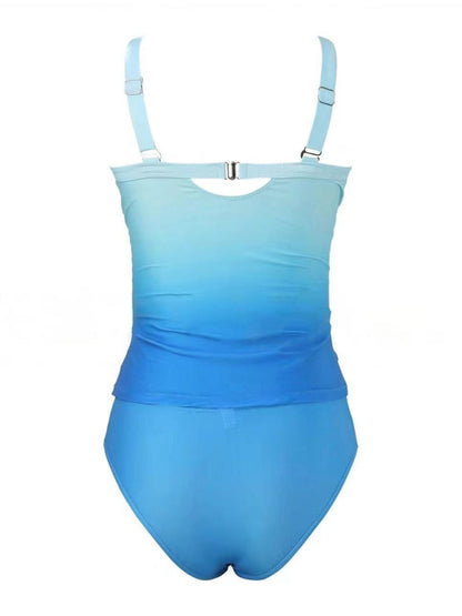 Halter Strap Gradient Beach Vacation One-piece Swimsuit