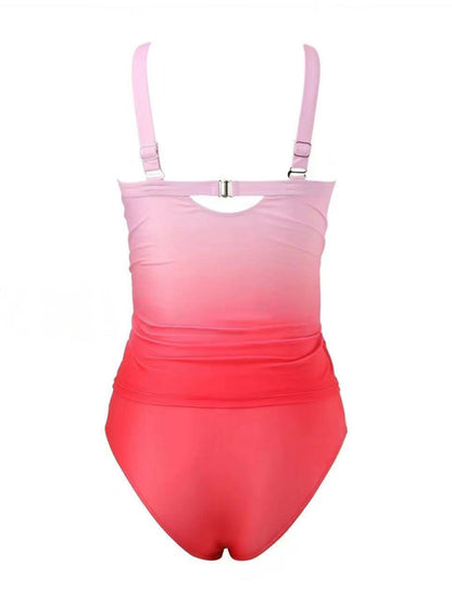 Halter Strap Gradient Beach Vacation One-piece Swimsuit