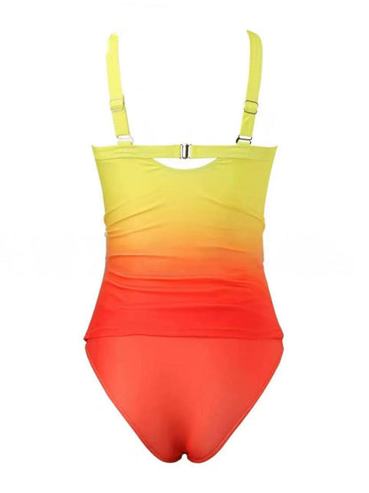 Halter Strap Gradient Beach Vacation One-piece Swimsuit