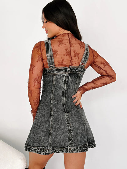 Street Fashion All-match Denim Camisole Mini Dress