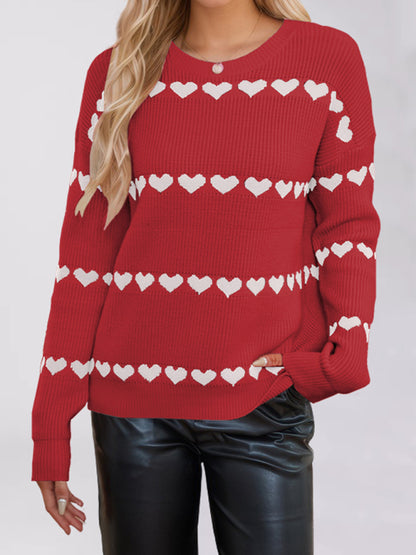 Valentine's Day Love Loose Fit Heart Sweater