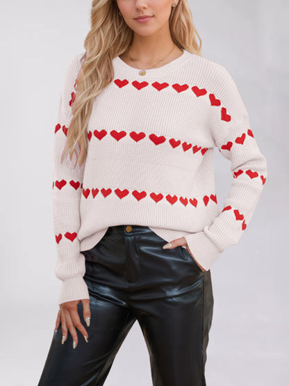 Valentine's Day Love Loose Fit Heart Sweater