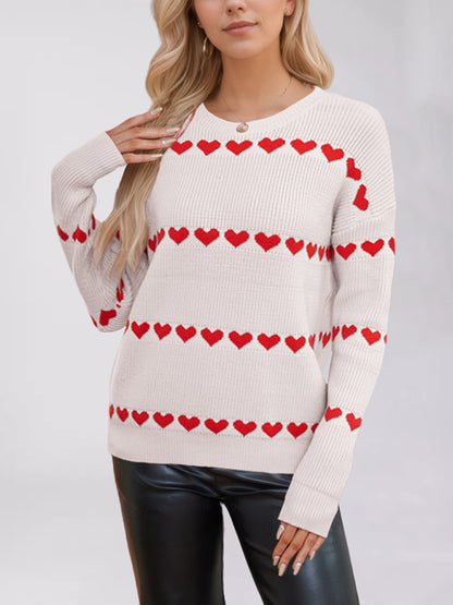 Valentine's Day Love Loose Fit Heart Sweater