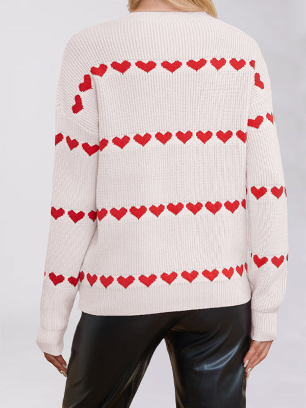 Valentine's Day Love Loose Fit Heart Sweater