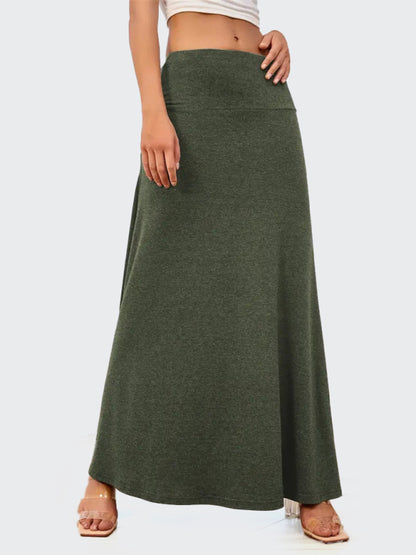 Casual Solid Color A-line Knitted Comfy Skirt