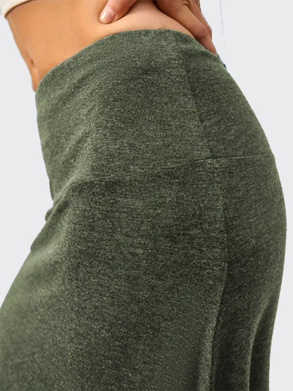 Casual Solid Color A-line Knitted Comfy Skirt