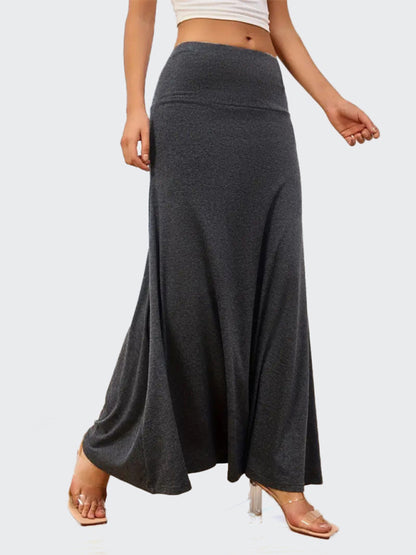 Casual Solid Color A-line Knitted Comfy Skirt