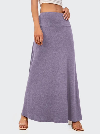 Casual Solid Color A-line Knitted Comfy Skirt