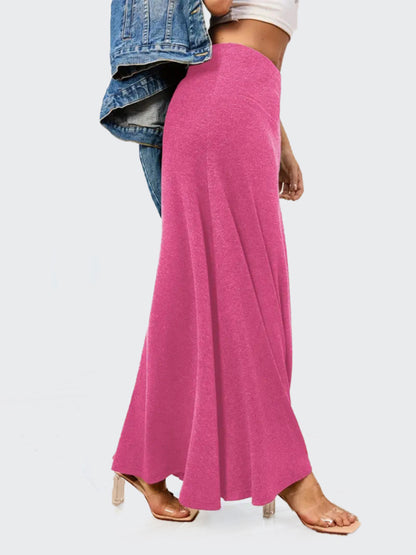 Casual Solid Color A-line Knitted Comfy Skirt