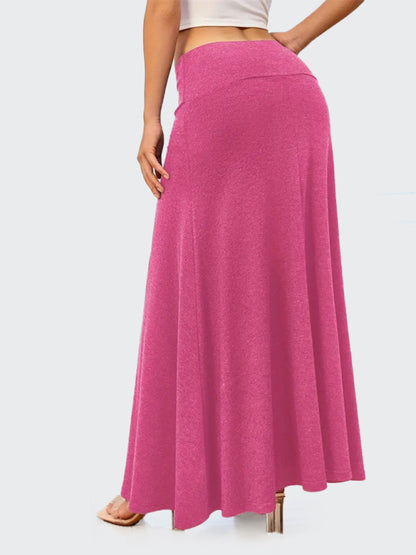 Casual Solid Color A-line Knitted Comfy Skirt