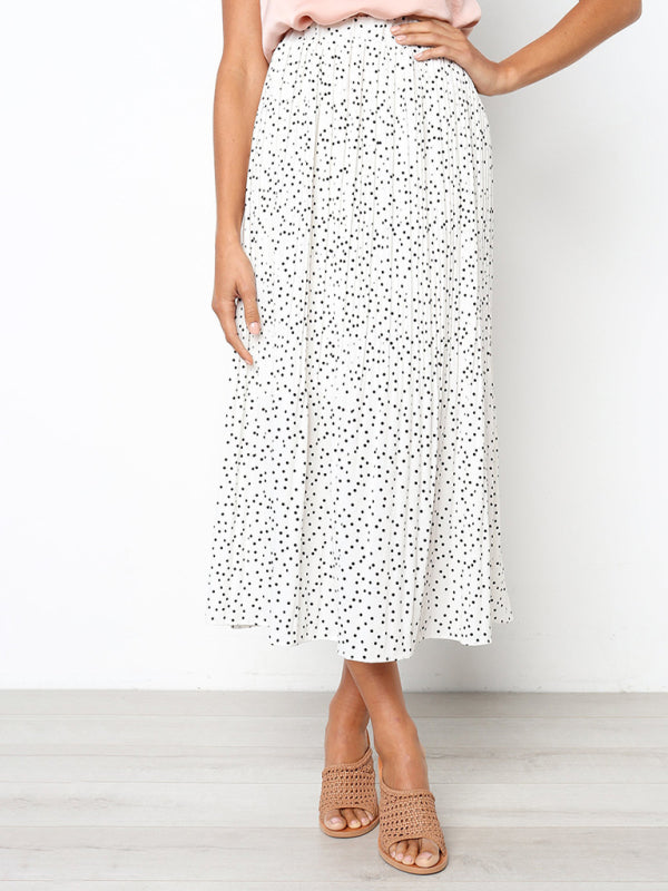 Pleated Ruffle Waist All-match Midi Skirt