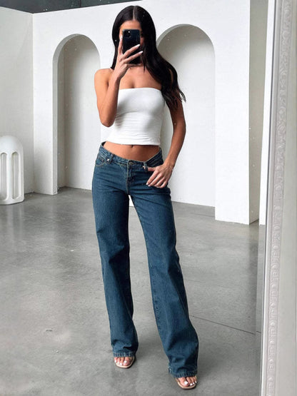 Low Rise Retro Straight Leg Loose Denim Jeans