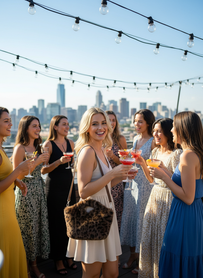 Leopard Plush Crossbody Bag Lifestyle