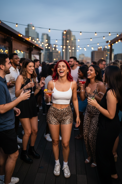 Leopard Print Sequin Shorts Image 2 - Retry