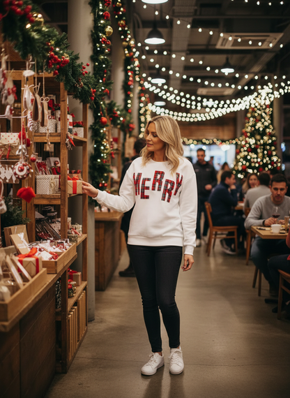 Lifestyle image for Plaid MERRY Christmas Vacation Sweatshirt