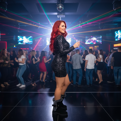 Lifestyle image of boots at nightclub