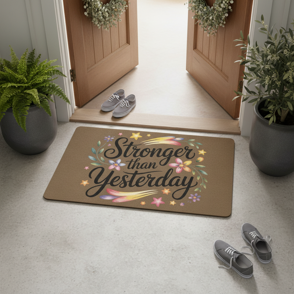 Made In QUEEN Doormat Front Door Scene