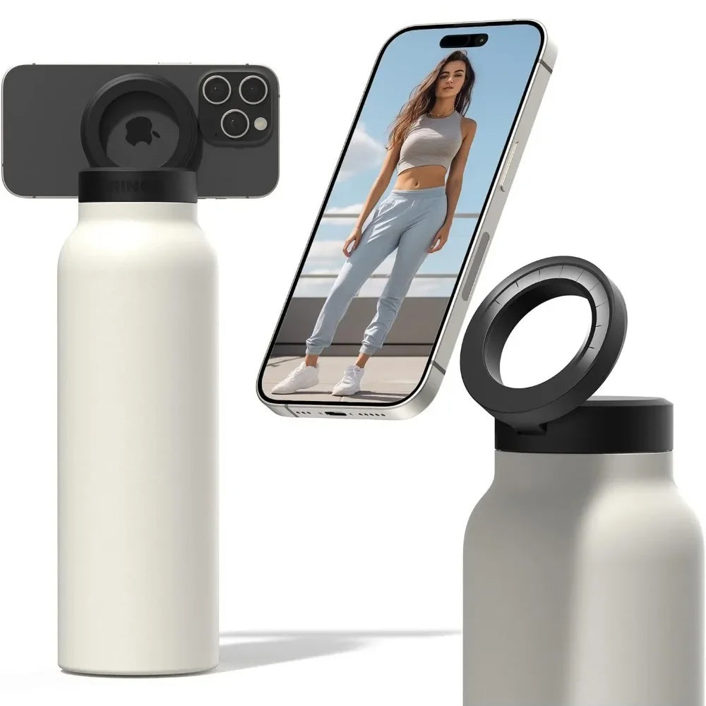 Fashions Envy Magnetic Phone Holder water bottle mount with rotating ring and attached phone