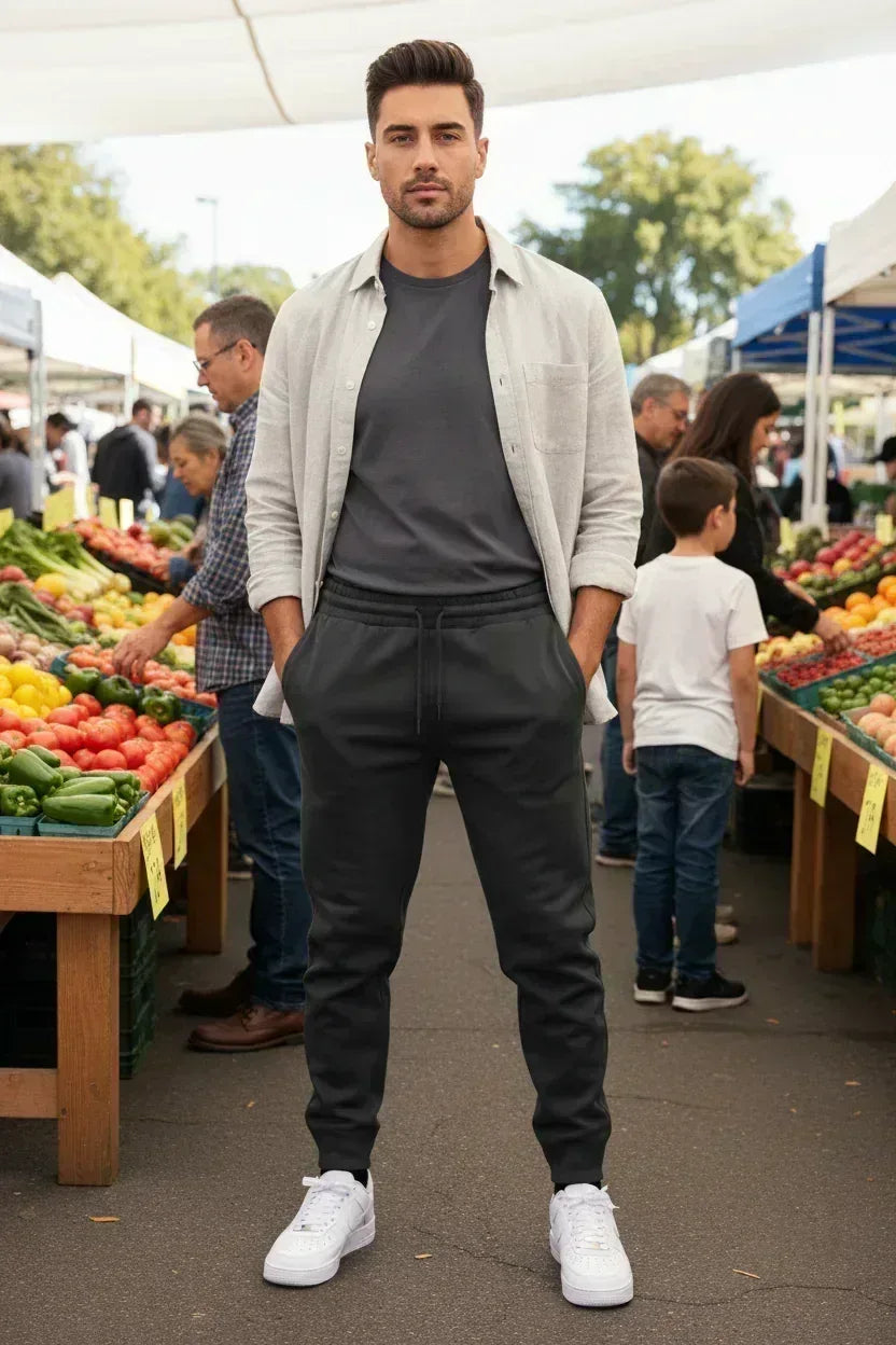 Men's Joggers - Athletic Sweatpants Drawstring Pockets - Fashions Envy