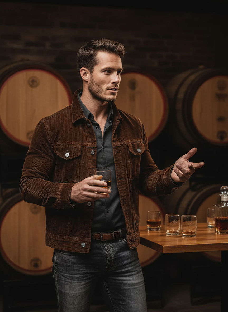 Corduroy Button-Down Jacket Men - Classic Fit Outerwear - Fashions Envy