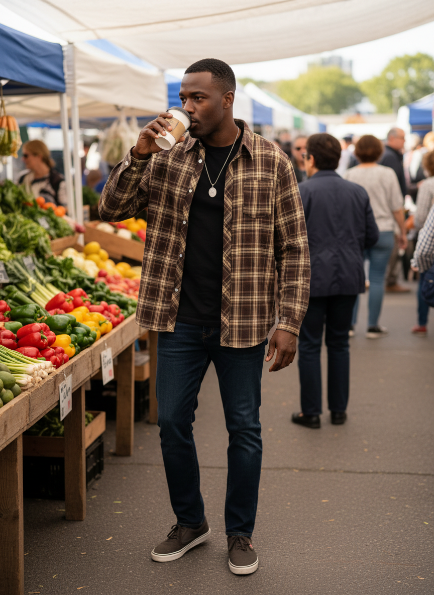 Plaid Button Up Shirt Men - Oversized Casual Fit - Fashions Envy