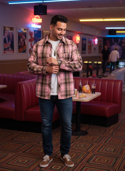 Plaid Button Up Shirt Men - Oversized Casual Fit - Fashions Envy