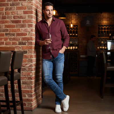 Bootcut Jeans Men - Stretch Slim Fit Denim - Fashions Envy