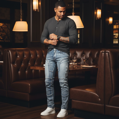 Bootcut Jeans Men - Stretch Slim Fit Denim - Fashions Envy