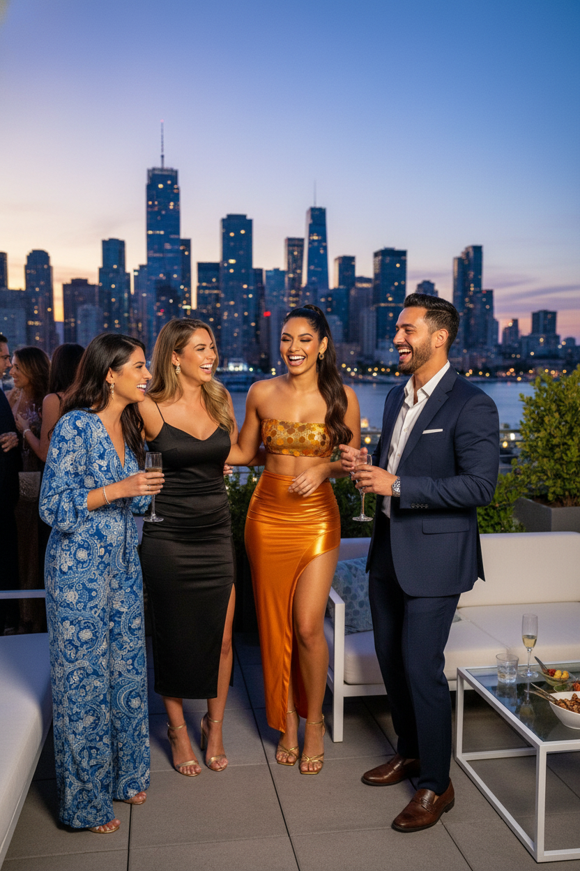 Copper Sparkle Set - Metallic Sequin Crop Top & Skirt