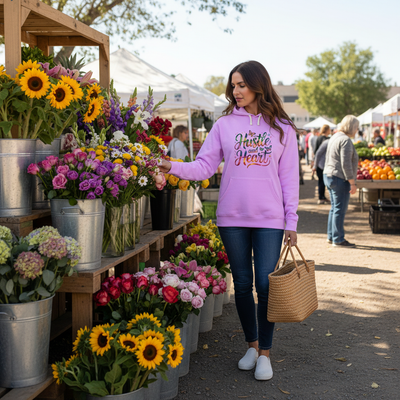 Neon Violet Hoodie - Brunette