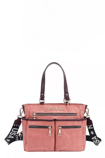 Nicole Lee USA Multi-Compartment Convertible Tote Bag - Designer Handbag - Fashions Envy