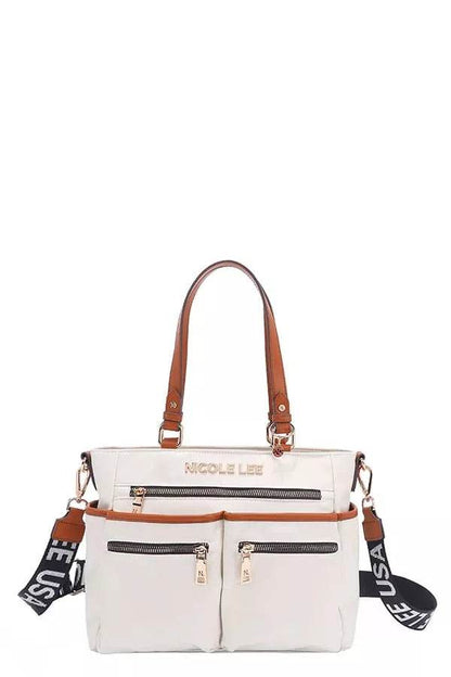 Nicole Lee USA Multi-Compartment Convertible Tote Bag - Designer Handbag - Fashions Envy