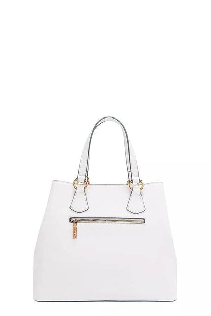 Nicole Lee USA Monogram Pattern Handbag with Rhinestones Decor - Designer Tote - Fashions Envy