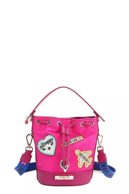 Nicole Lee USA Color Patch Bucket Bag - Designer Crossbody Bag - Fashions Envy