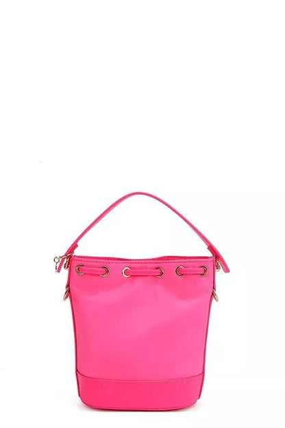 Nicole Lee USA Color Patch Bucket Bag - Designer Crossbody Bag - Fashions Envy