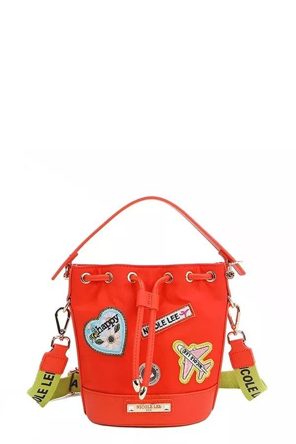 Nicole Lee USA Color Patch Bucket Bag - Designer Crossbody Bag - Fashions Envy