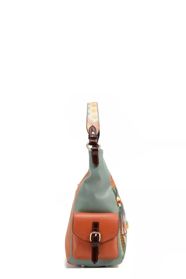 Stylish Sand Hobo Handbag featuring a colorful design and adjustable strap for casual outings
