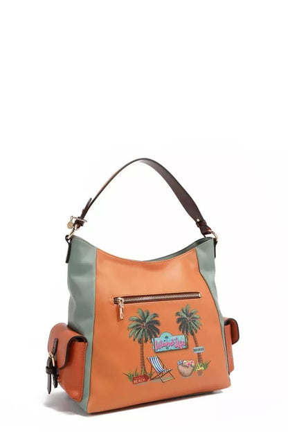 Trendsi Sand Hobo Handbag with Tropical Embroidery and Comfortable Shoulder Strap