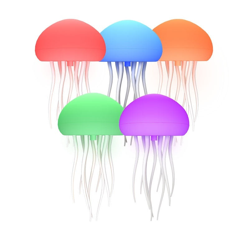 Trendsi colorful set of five jellyfish mood lamp LED lights with dangling tentacles for ambient room decor